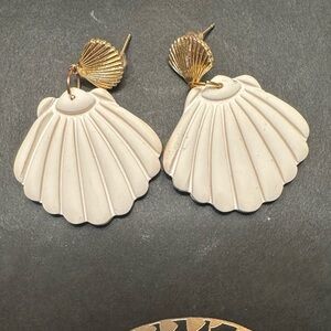 Hand-Crafted Clay Seashell Earrings